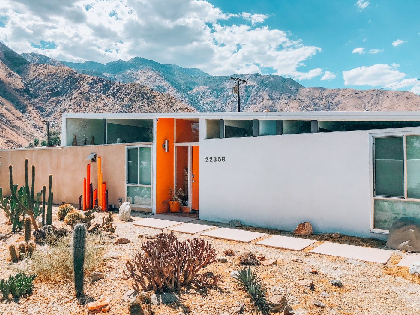 Mid-century modern desert home, typical of Coachella Valley architecture